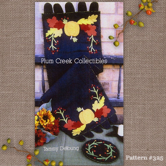 Fall Table Runner Pattern Autumn Decoration wool felt