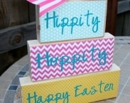 READY TO SHIP Easter Block Set, Easter Sign, Easter vinyl Blocks, Easter Bunny Blocks, Easter Decor, Holiday Decor