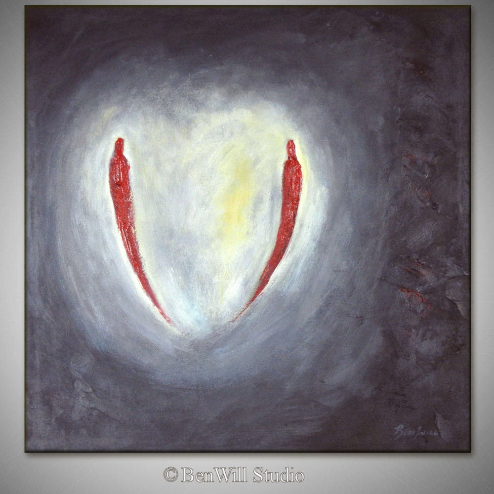 Romantic Art SOULMATES Love Painting Oil Abstract Art ORIGINAL