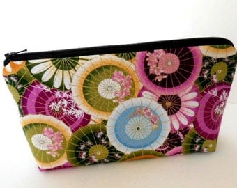Padded Large Flat Bottom Zipper Pouch Cosmetic Pouch ECO Friendly Cosmetic Bag Plum Mariko