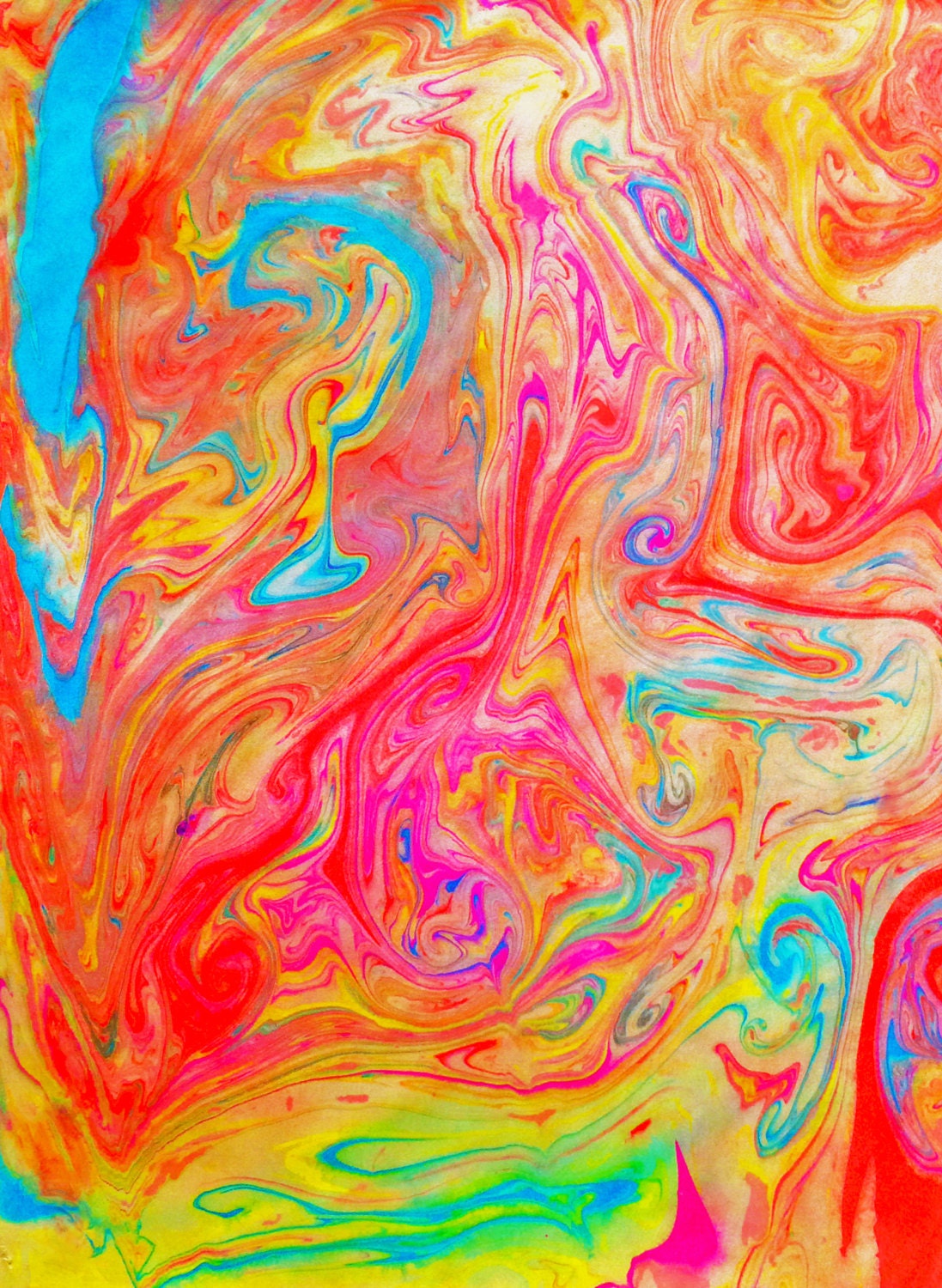 PSYCHEDELIC MARBLING Surreal Colorful Acrylic Painting by ellierex