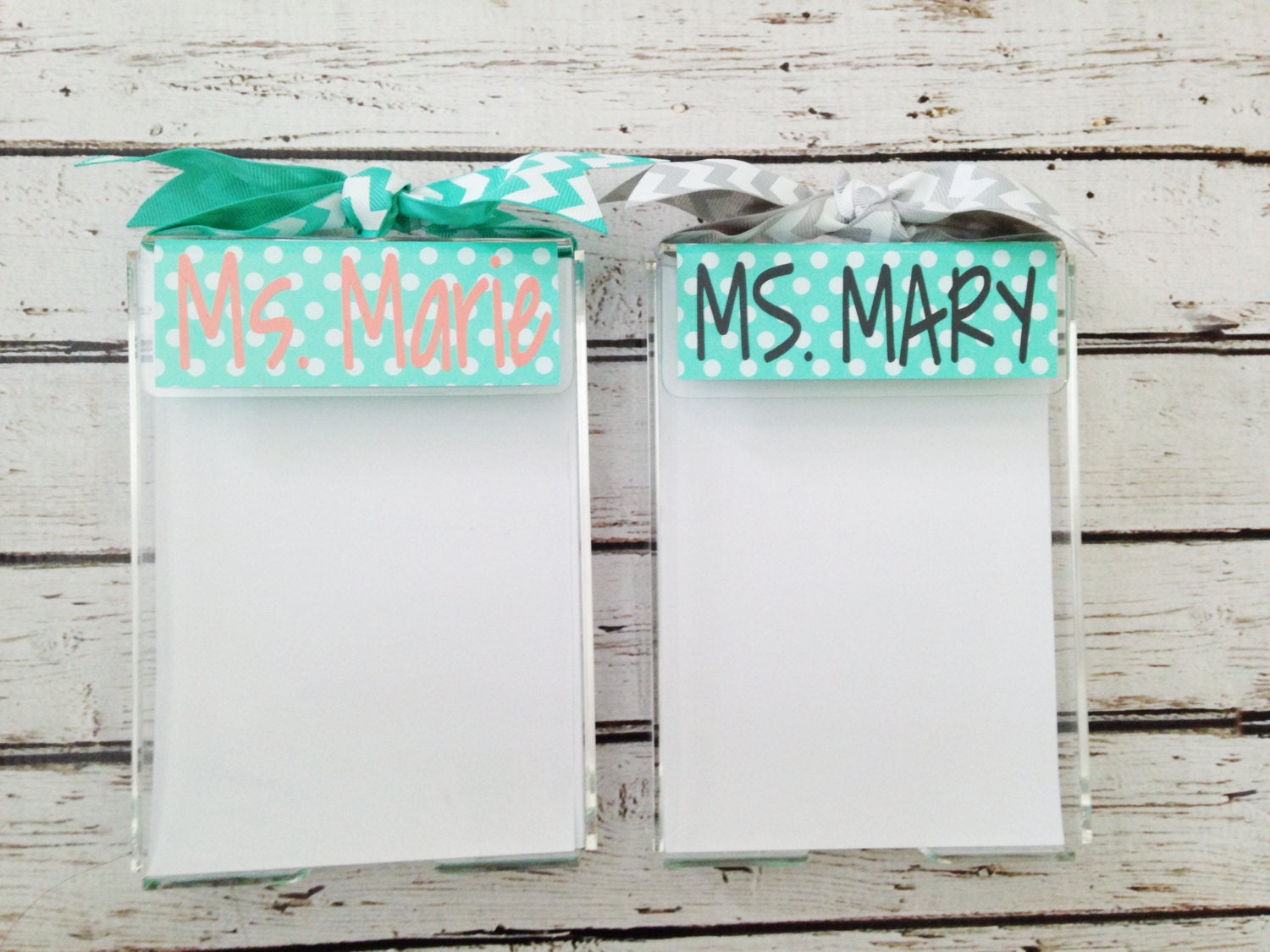 Personalized Acrylic Notepad Holder by monkeyseeboutique on Etsy