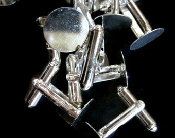 12mm cuff links, silver plated, pick your amount, D60
