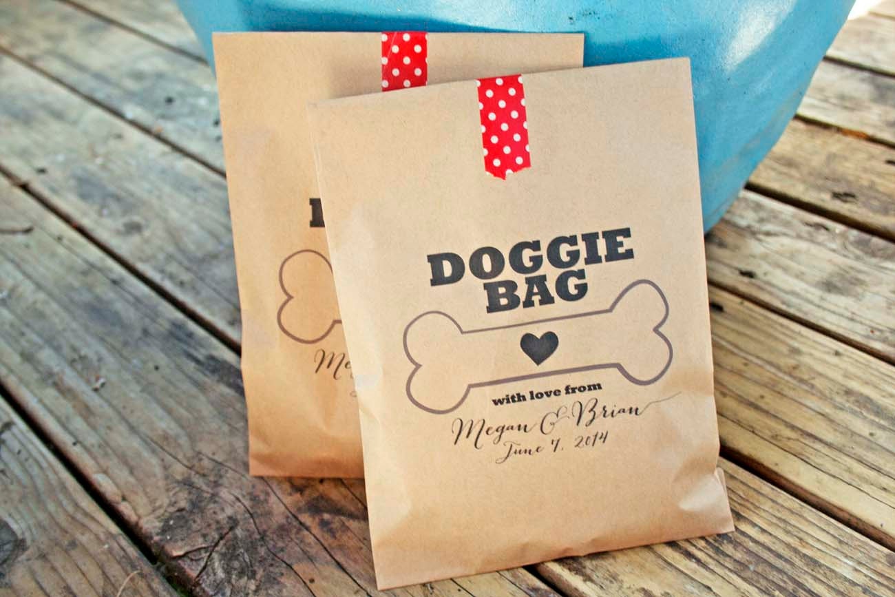 Wedding Favor Bags Doggie Bag Dog Treat Bag Customizable