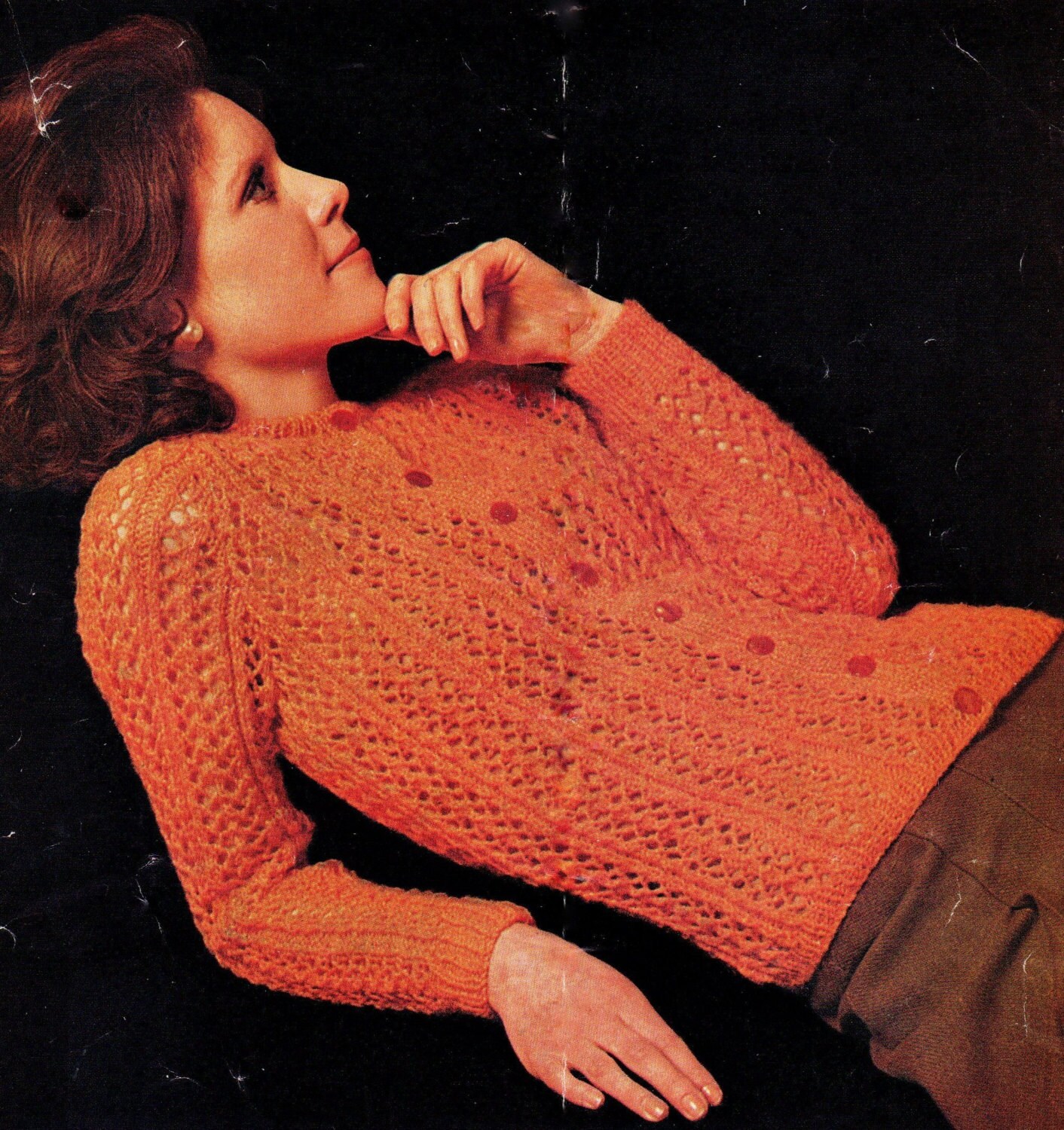 Lace Pattern Cardigan Vintage Knitting Pattern Pdf Instant