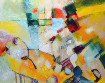 Abstract painting, original impasto painting, modern painting, original painting, 36x36 inches