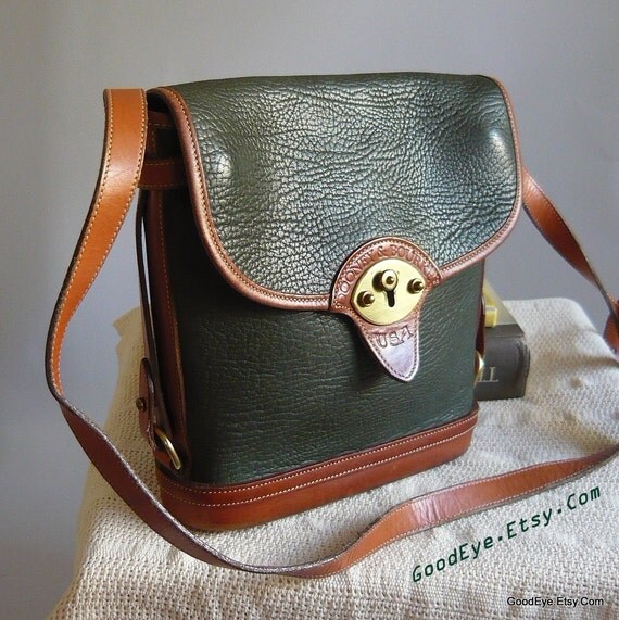 Vintage 80s Green DOONEY Bourke Shoulder BAG Binocular All