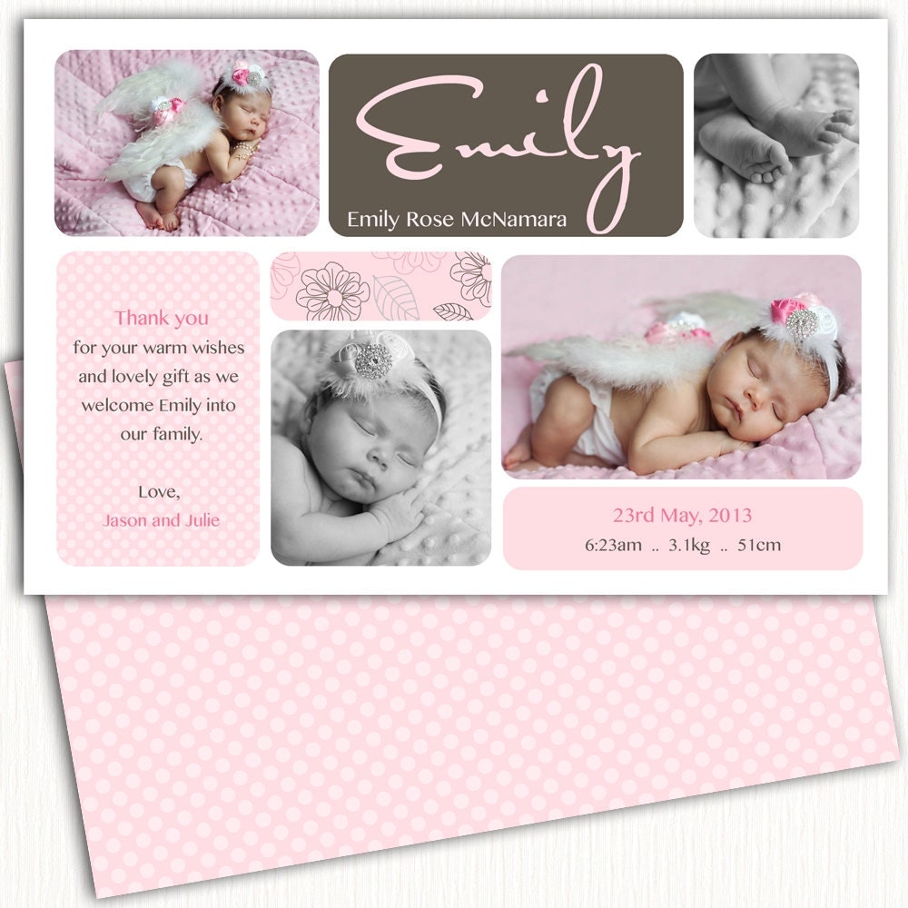 photo birth announcement girl baby announcement printable birth announcement photo