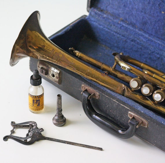 Vintage Trumpet Case and Trumpet York N School Band