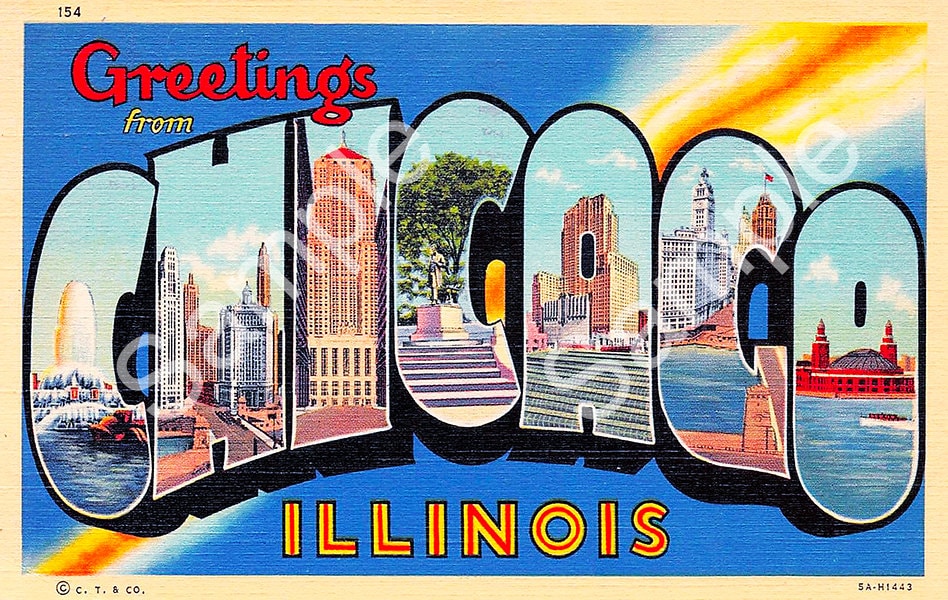 Greetings from Chicago Large Letter Postcard by DigitalPostcards