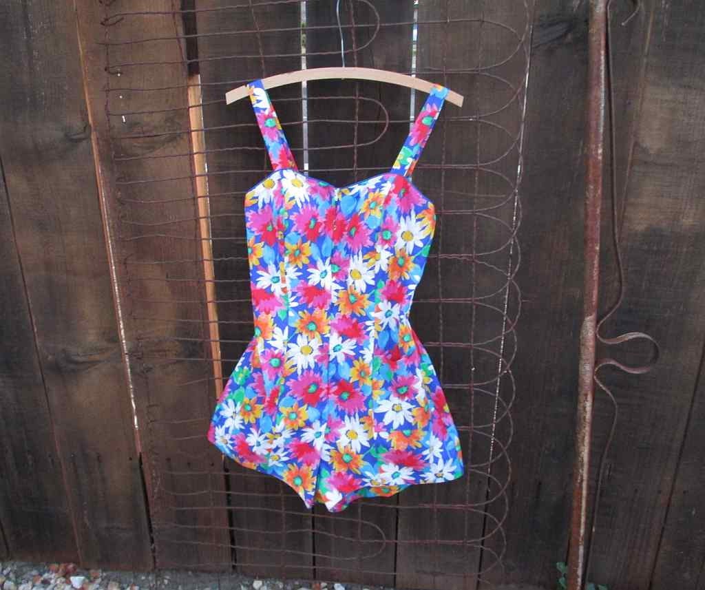 70s Vintage Romper 40s style swimsuit vintage by funkomavintage