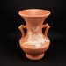 Weller Vase Art Pottery Cameo Pansies Coral 6.5" Circa Vintage 1930-40s Collectible Home Decor Container