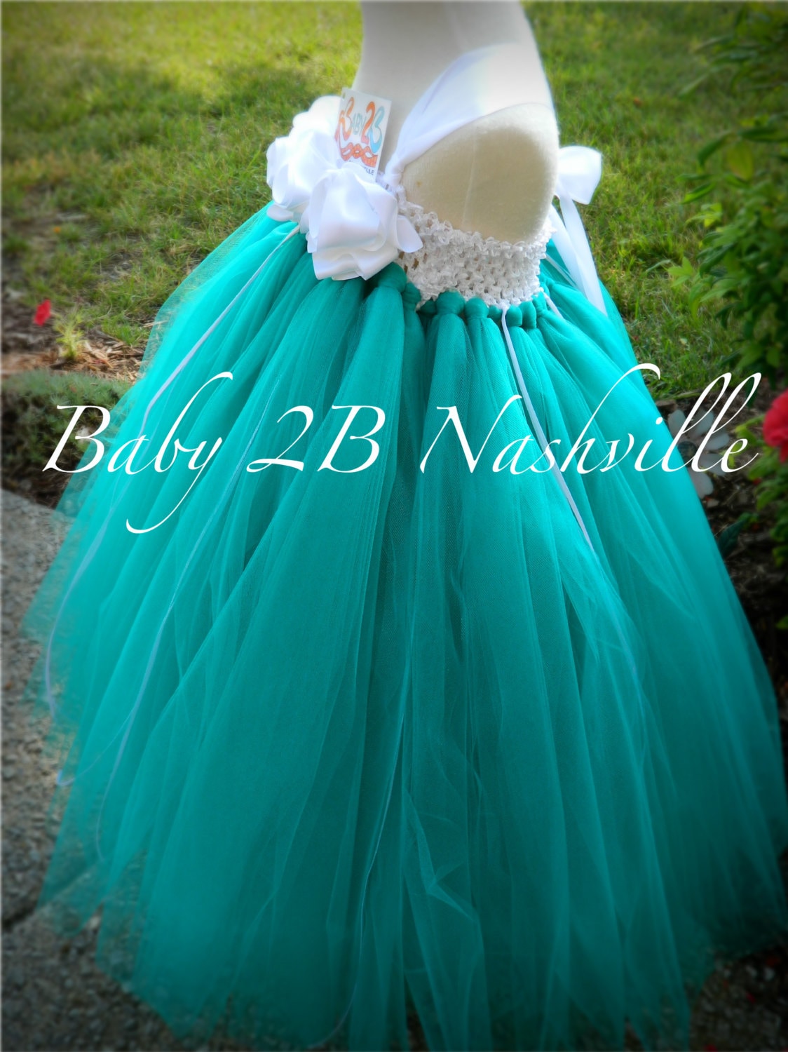 Teal Flower Girl Dress Wedding Flower Girl Dress in Teal and