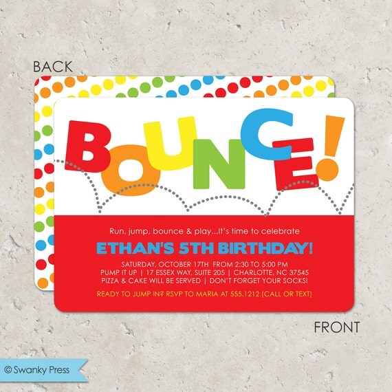 Pump It Up Birthday Party Invitation Wording 1