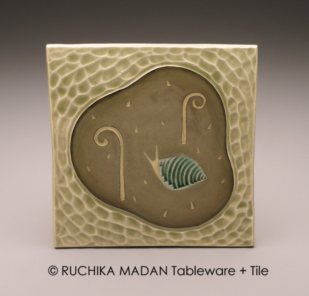 snail fiddleheads 6x6 ceramic tile ruchika madan snail fiddleheads 6x6 ceramic tile ruchika madan