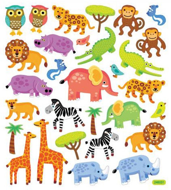 jungle animals stickers jungle birthday safari sticker