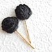 2 floral hairpins, black hairpin, ivory hairpin, rose hair-pins, fabric hairpins, 1 1/8 inch hairpins, hair accessory, womens accessory