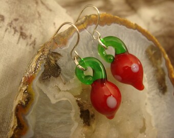 Radish Earrings - Lampwork Glass