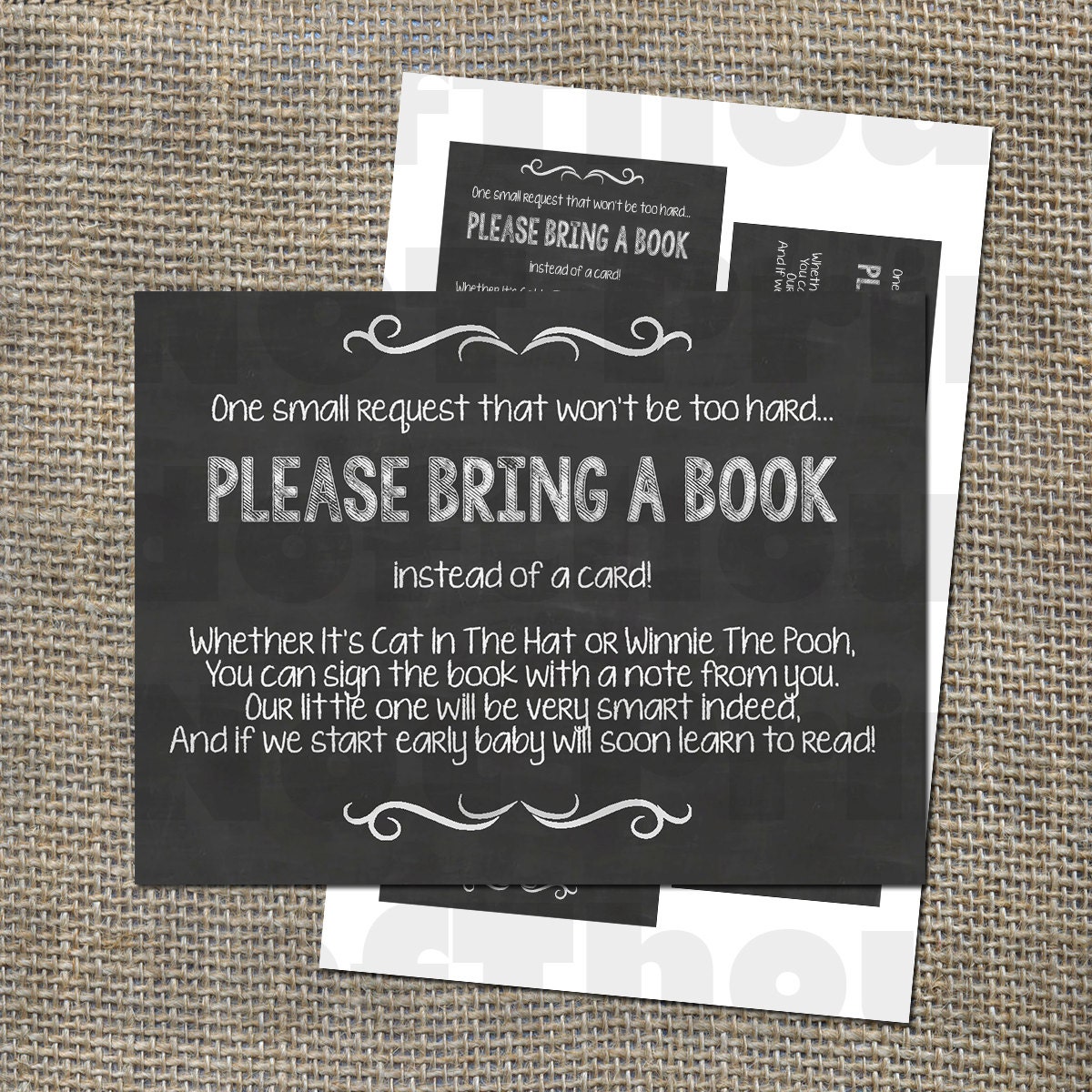 Bring A Book Baby Shower Insert Free Printable