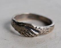 bronze medieval clasped hands ring ~ mani in fede ring... hands clasped in friendship ~ medieval jewelry