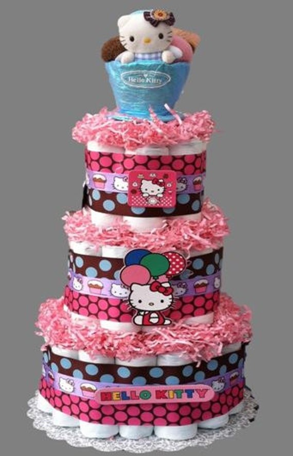 HELLO KITTY Diaper Cake GIRL Diaper Cake Kitty Diaper Cake