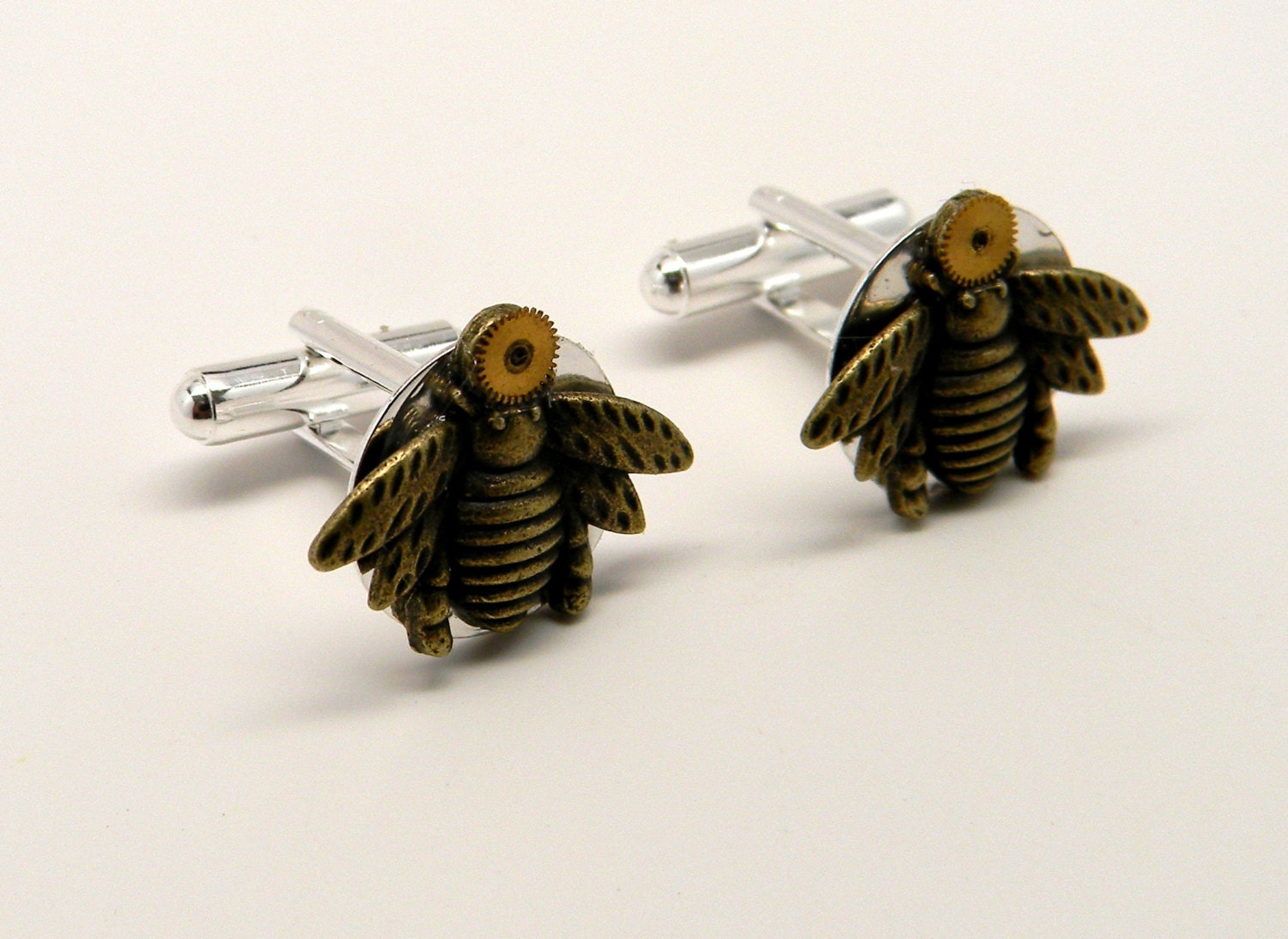 Steampunk cuff links with bees steampunk buy now online