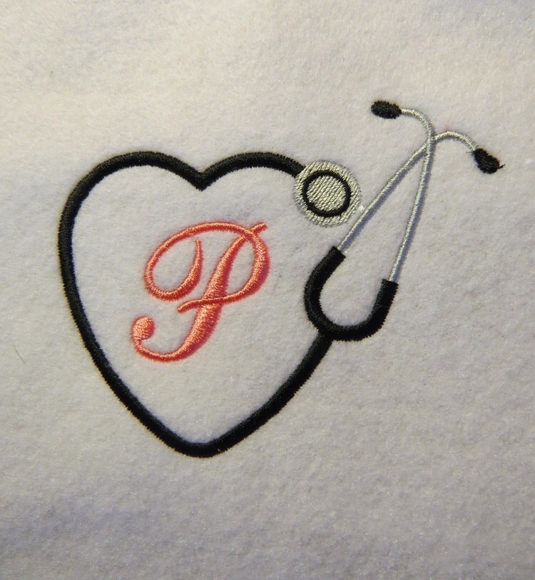 Stethoscope Embroidery Designs 3 Sizes by LMTEmbroideryDesigns