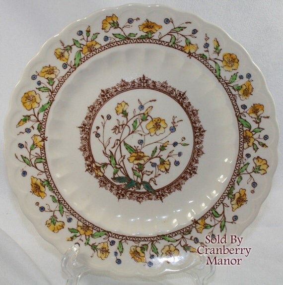 Vernon Kilns Hibiscus Plate California Pottery American