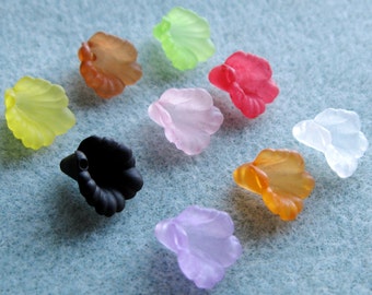 Frosted Acrylic Lucite Flower Beads 12mm You Choose Colors 413
