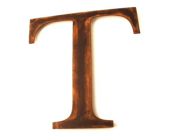 Metal Letter T Sign Rustic Metal Letter Metal by georgiametalart