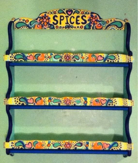 Floral Spice Rack by beckysusanne on Etsy