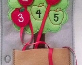 Christmas in July Sale Felt counting apple tree quiet book page children practice counting numbers to five Il_170x135