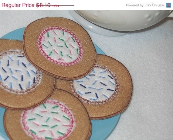 Christmas in July Sale Set of 4 cookies with sprinkles Il_570xn