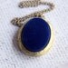 Locket Blue Velvet, Deep Midnight Blue, Luxe Gold Brass, Gothic, Victorian, Keepsake, Heirloom, Gift Box