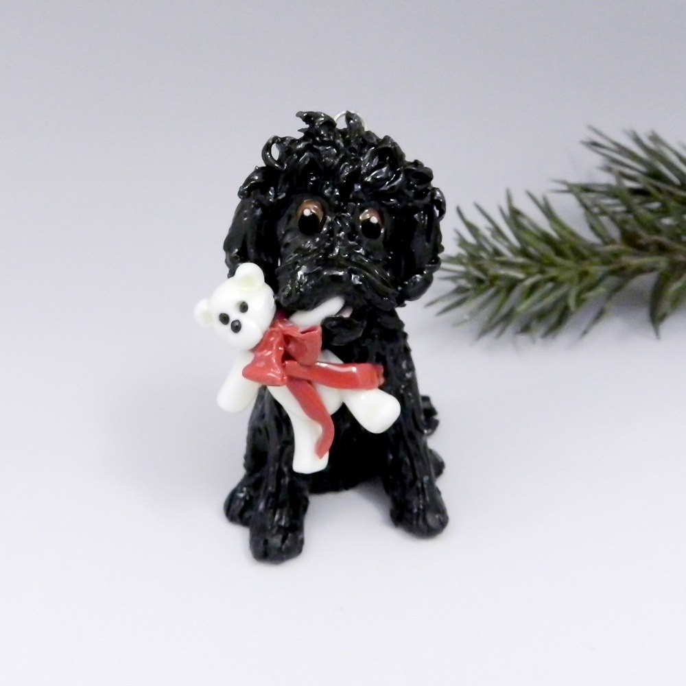 cockapoo black christmas ornament figurine teddy bear cockapoo black christmas ornament figurine teddy bear