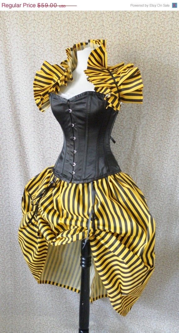 Black and Yellow Circus Bustle Skirt-One Size by AliceAndWillow