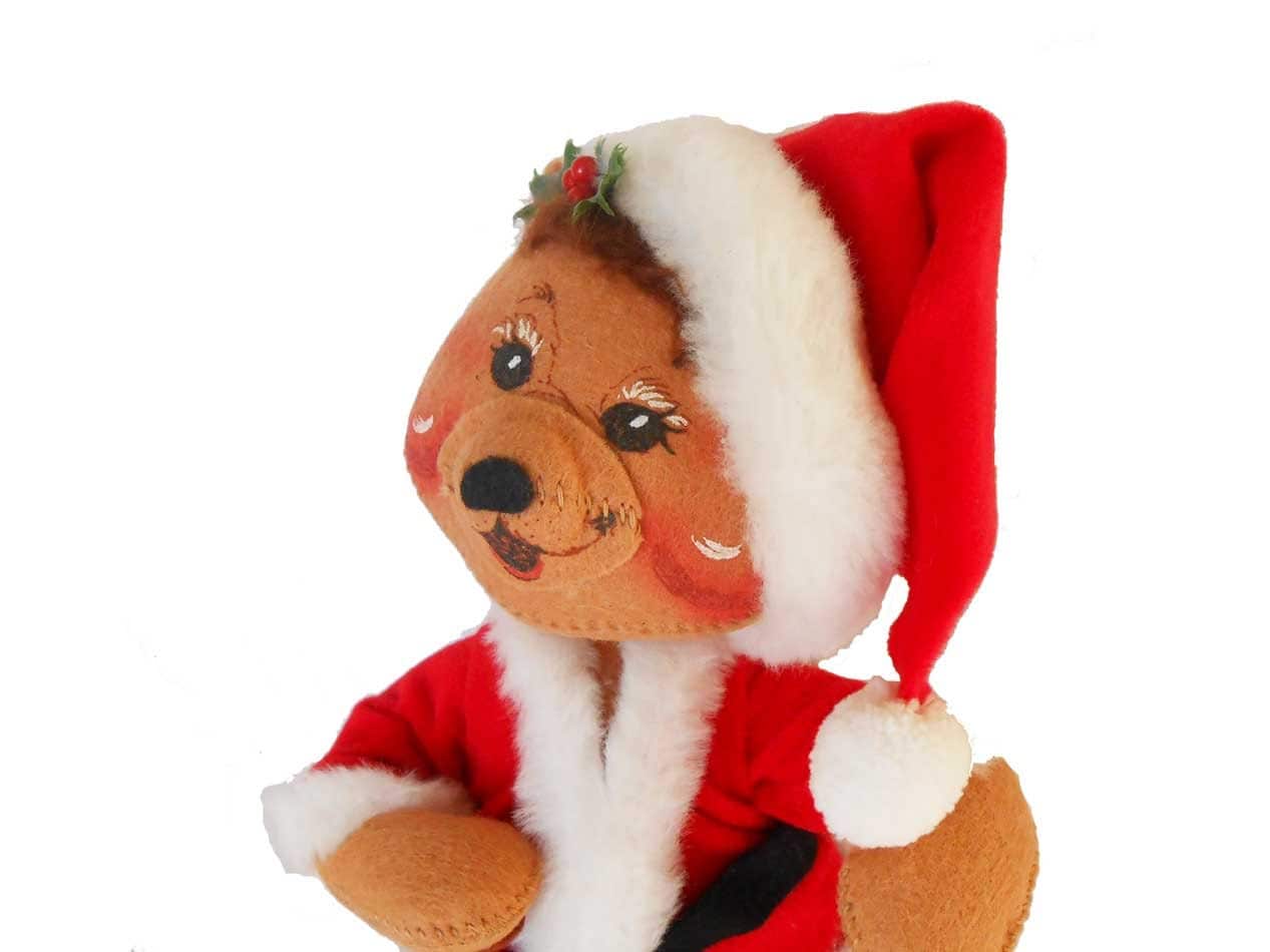 1990 Annalee Felt Christmas Bear 12 Santa Doll '90
