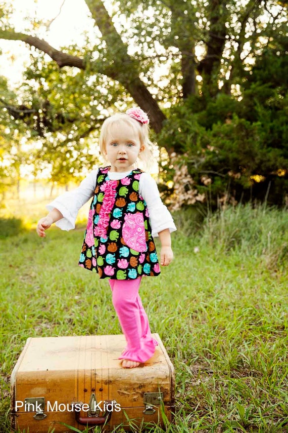 Items similar to Jumper Dress and Ruffled Leggings for Baby Girls