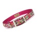 pink jacobean floral metal buckle dog collar (3/4 inch)
