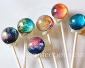 6 flavor assortment Nebula space Lollipops by Vintage Confections