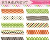 50% OFF SALE Pumpkin Harvest Washi Tape Clipart Commercial Use Digital Clip Art Graphics INSTANT Download Il_170x135