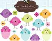 50% OFF SALE Easter Chicks and Eggs Clipart Clip Art Personal & Commercial Use Il_170x135