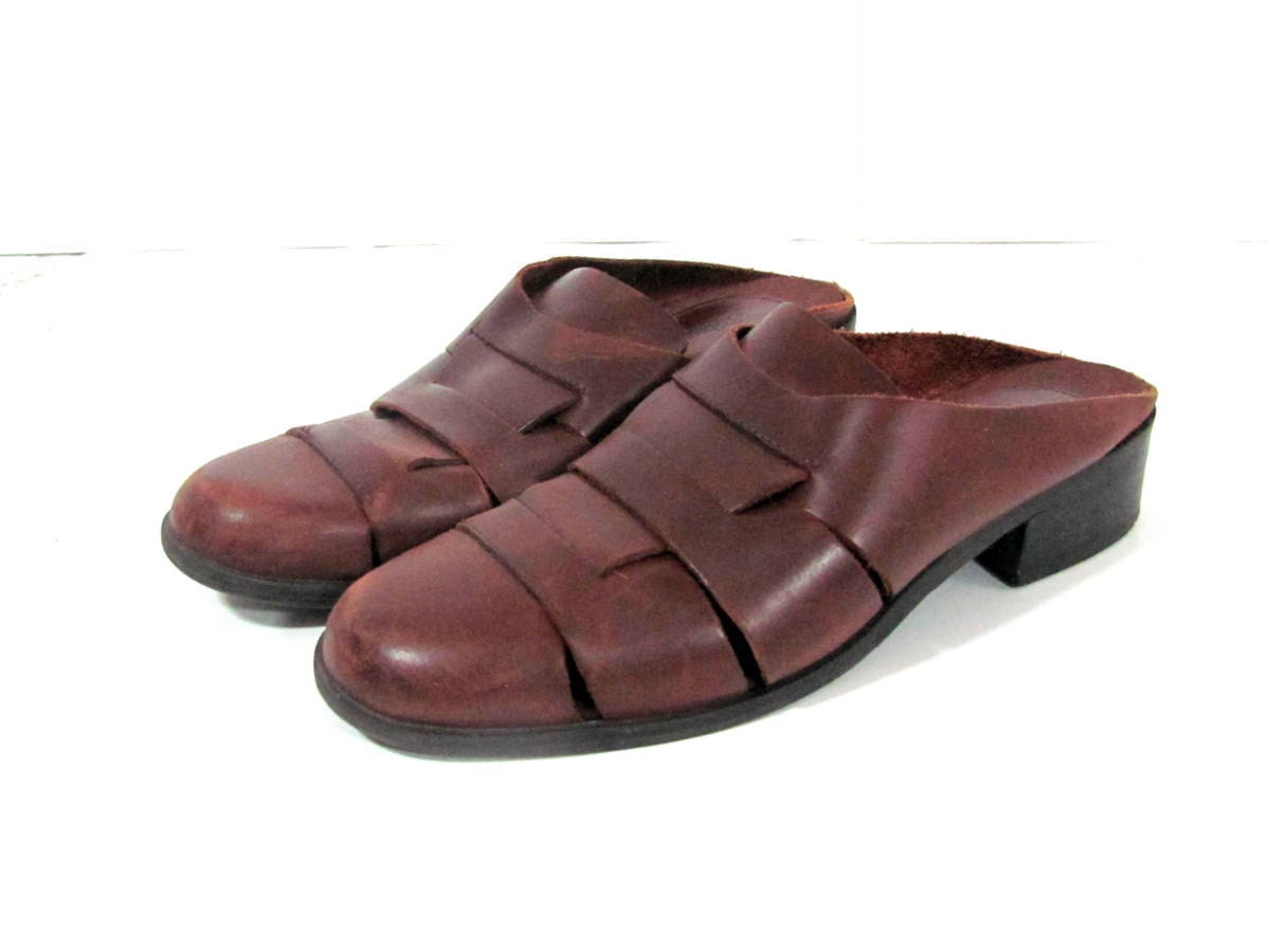 vince penley woven leather mules