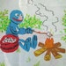 Vintage Sesame Street Camping Design Twin Flat Sheet