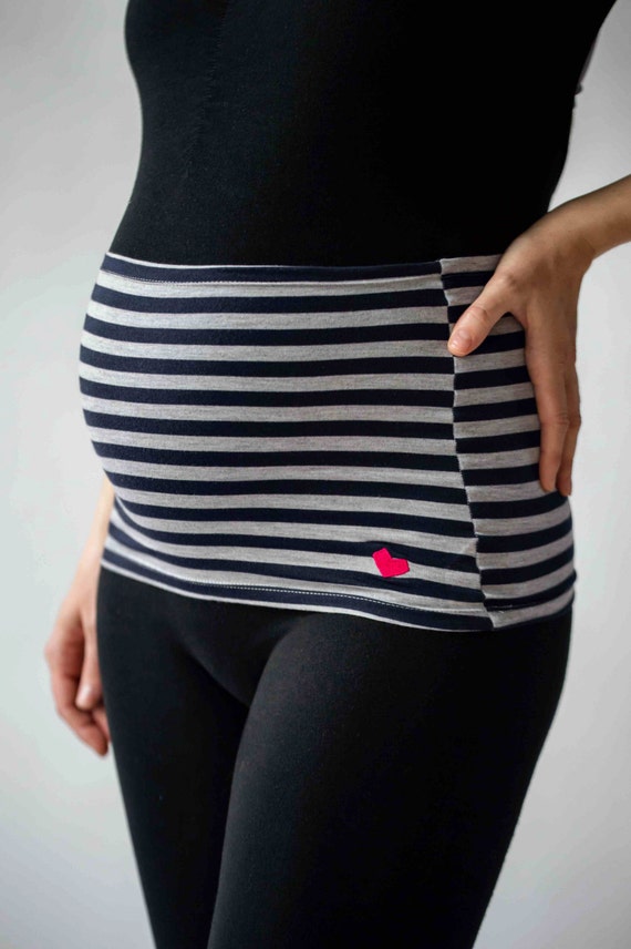 Blue stripe pregnancy band maternity band belly band XS