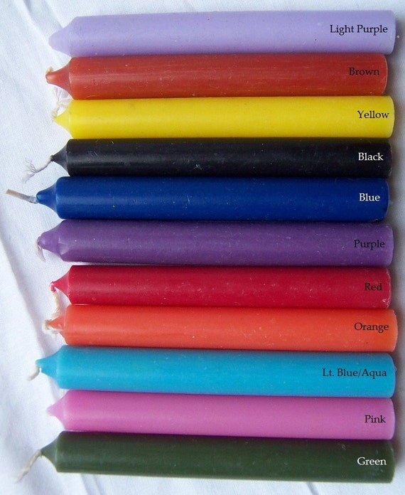 Wicca Pagan Candles 25 Assorted Chime Candles by PerthroSupplies