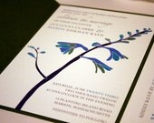 SAMPLE Woodland Flower Wedding Invitation, Blue, Green, Gray, Outdoor Garden Wedding Invite, Spring, Summer, Fall, RSVP, Orange, Red, Yellow