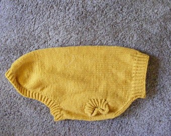 Knitted Plain Gold Dog Sweater