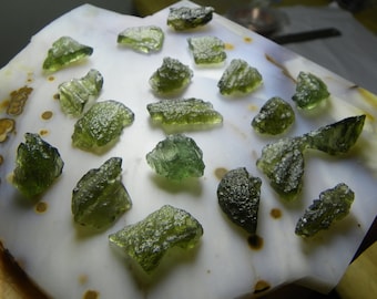 ONE Moldavite crystal - medium Crystal gem mineral specimen wire wrap pendant stone - Raw natural genuine Meteorite Tektite - random select