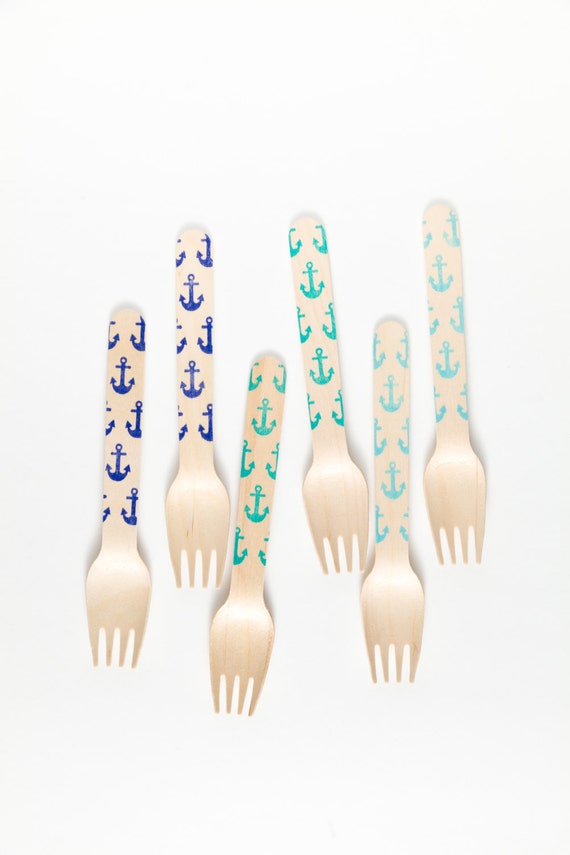 Wooden Forks Or Spoons - Anchors Away Il_570xn